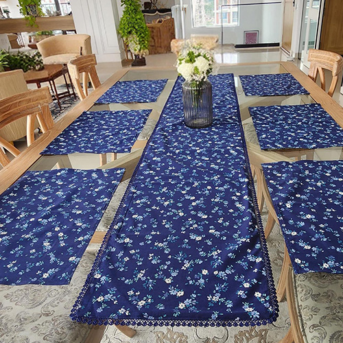 Blue Floral Placemats Set- 6pcs