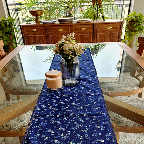 Blue Floral Runner